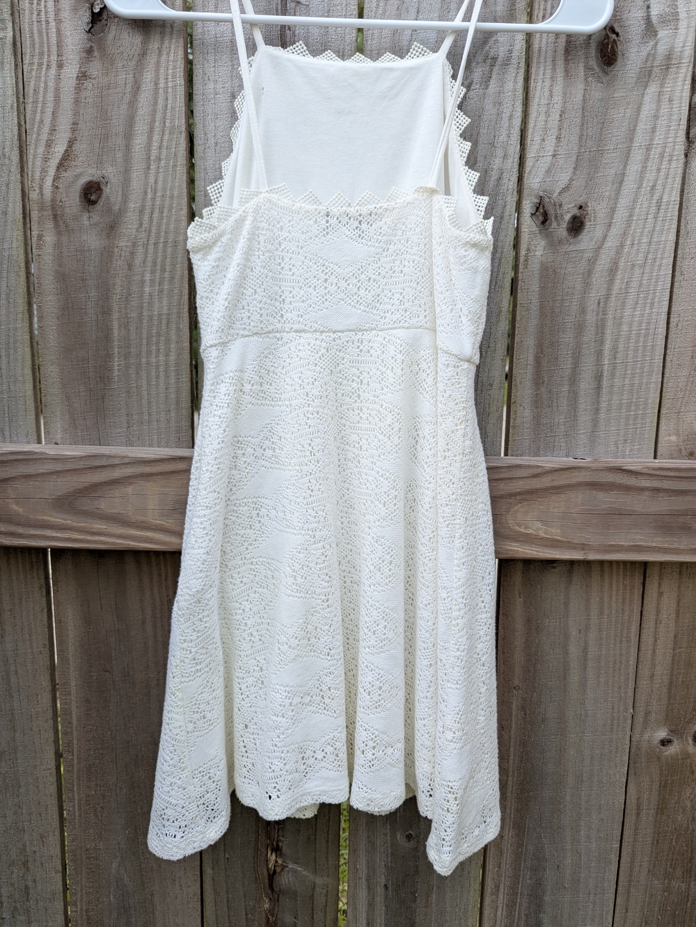 Topshop Cream Crochet Spaghetti Strap Mini Dress